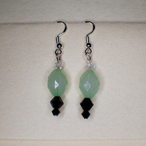 Green and Black Earrings